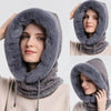 Cagoule grise fourrure
