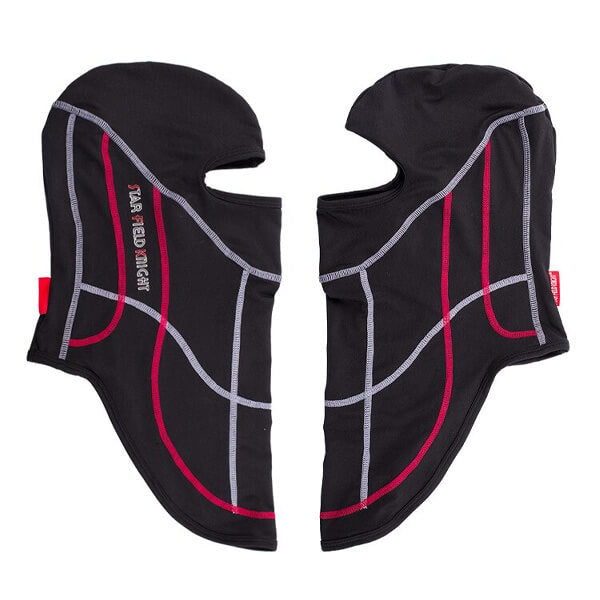 Cagoule moto intégrale noire et rouge