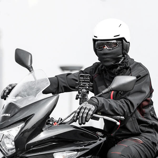 Cagoule polaire moto noire