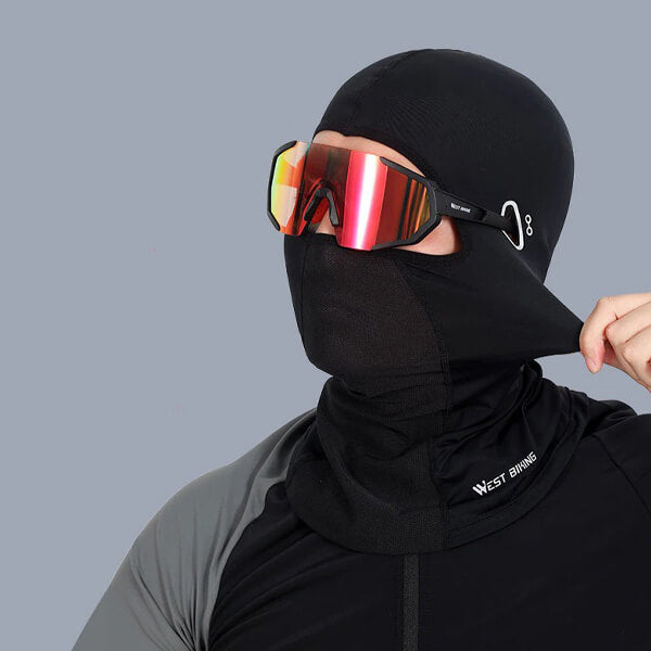 couleur Black Cut II taille Taille unique cagoule de Protection solaire  pour vélo électrique, masque facial complet en soie glacée, couvre-chef de  cyclisme pour hommes et femmes, printemps et été